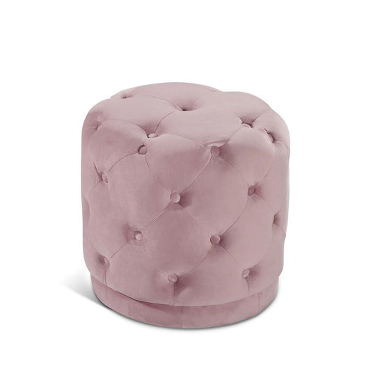 Meridian Furniture - Harper Pink Velvet Ottoman/Stool - 136Pink veiw 1