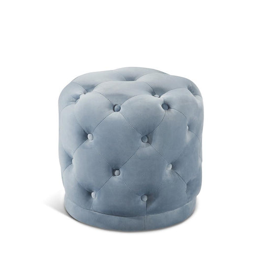 Meridian Furniture - Harper Sky Blue Velvet Ottoman/Stool - 136SkyBlu veiw 1