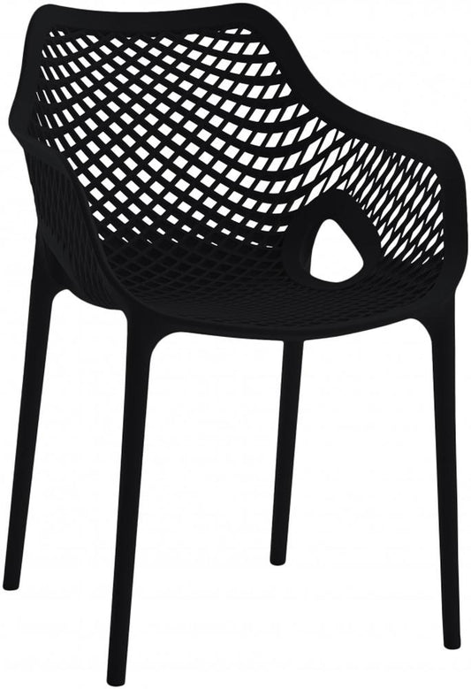 Meridian Furniture - Mykonos Black Outdoor Patio Dining Chair (Set of 4) - 329Black veiw 1
