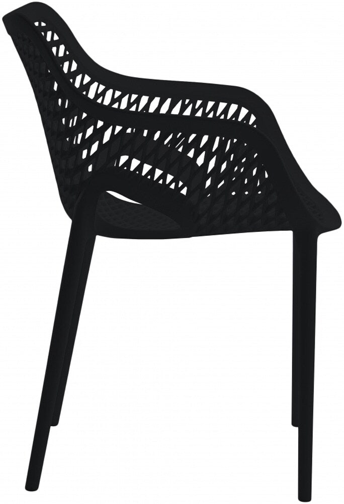 Meridian Furniture - Mykonos Black Outdoor Patio Dining Chair (Set of 4) - 329Black veiw 2