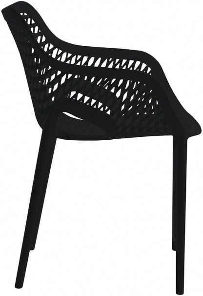 Meridian Furniture - Mykonos Black Outdoor Patio Dining Chair (Set of 4) - 329Black veiw 2