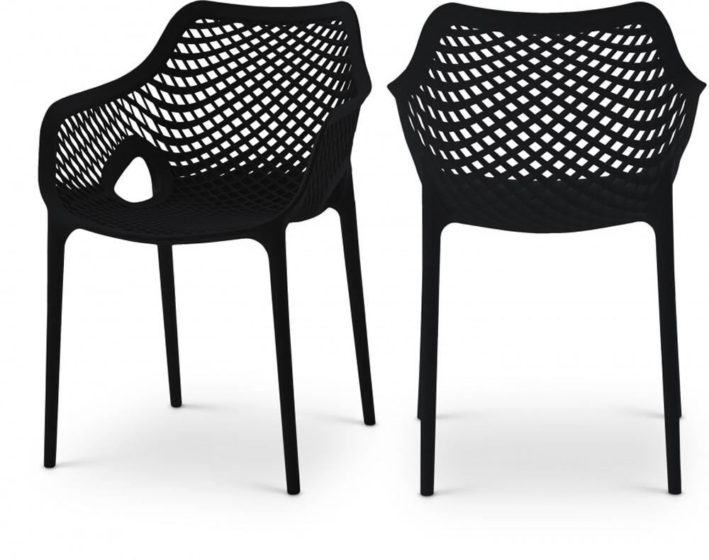 Meridian Furniture - Mykonos Black Outdoor Patio Dining Chair (Set of 4) - 329Black veiw 5