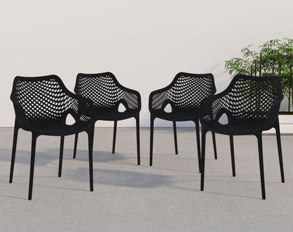 Meridian Furniture - Mykonos Black Outdoor Patio Dining Chair (Set of 4) - 329Black veiw 6