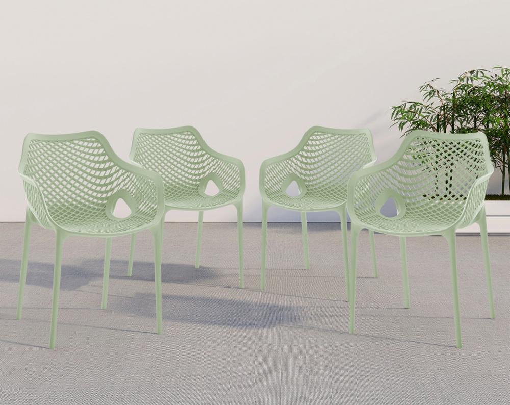 Meridian Furniture - Mykonos Mint Outdoor Patio Dining Chair (Set of 4) - 329Mint veiw 6