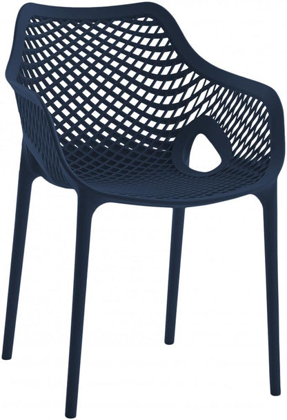 Meridian Furniture - Mykonos Navy Outdoor Patio Dining Chair (Set of 4) - 329Navy veiw 1