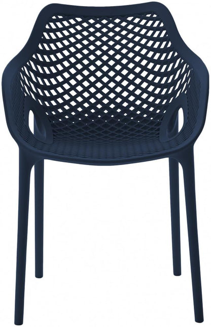 Meridian Furniture - Mykonos Navy Outdoor Patio Dining Chair (Set of 4) - 329Navy veiw 3