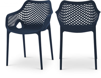 Meridian Furniture - Mykonos Navy Outdoor Patio Dining Chair (Set of 4) - 329Navy veiw 5