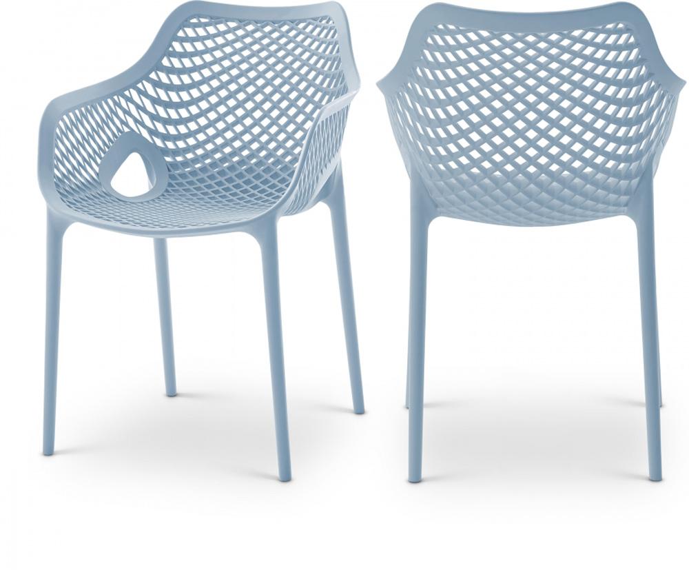 Meridian Furniture - Mykonos Sky Blue Outdoor Patio Dining Chair (Set of 4) - 329SkyBlue veiw 5