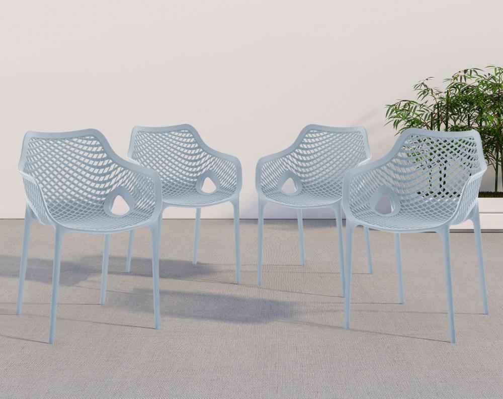 Meridian Furniture - Mykonos Sky Blue Outdoor Patio Dining Chair (Set of 4) - 329SkyBlue veiw 6