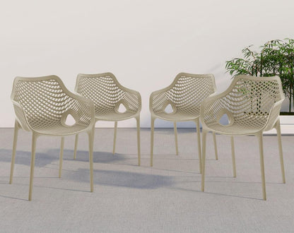 Meridian Furniture - Mykonos Taupe Outdoor Patio Dining Chair (Set of 4) - 329Taupe veiw 6