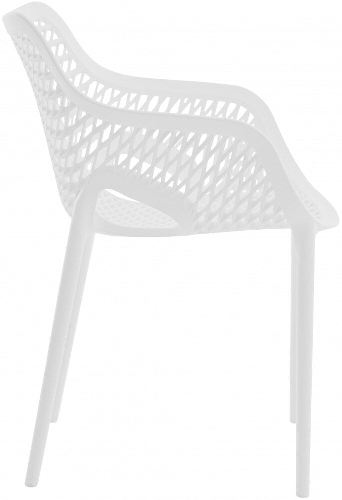 Meridian Furniture - Mykonos White Outdoor Patio Dining Chair (Set of 4) - 329White veiw 2