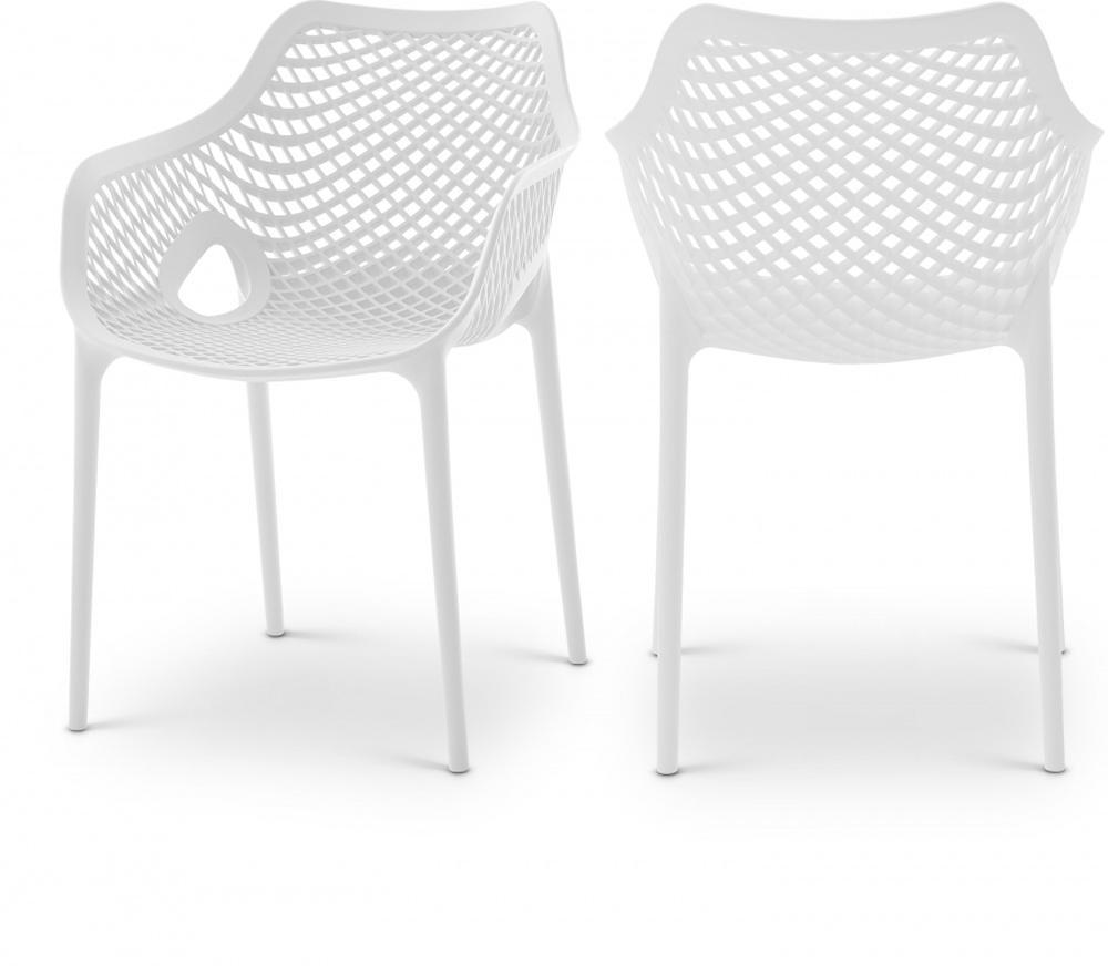 Meridian Furniture - Mykonos White Outdoor Patio Dining Chair (Set of 4) - 329White veiw 5