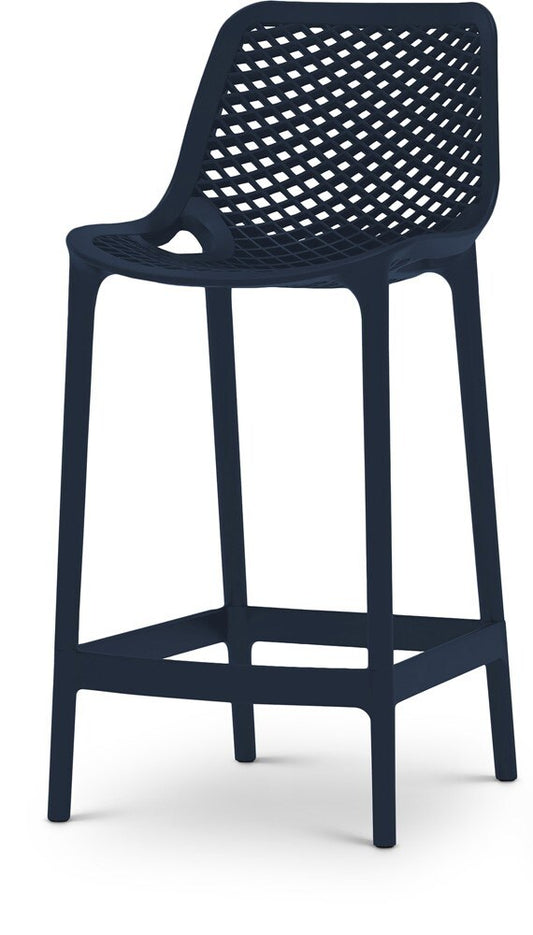 Meridian Furniture - Mykonos Navy Outdoor Patio Stool (Set of 4) - 330Navy veiw 1