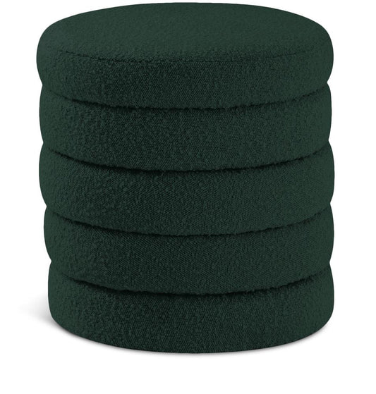 Meridian Furniture - Aphia Green Boucle Fabric Ottoman/Stool - 153Green veiw 1