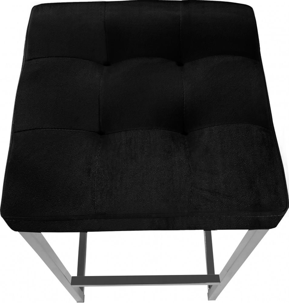 Meridian Furniture - Nicola Black Velvet Stool (Set of 2) - 904Black-C veiw 3