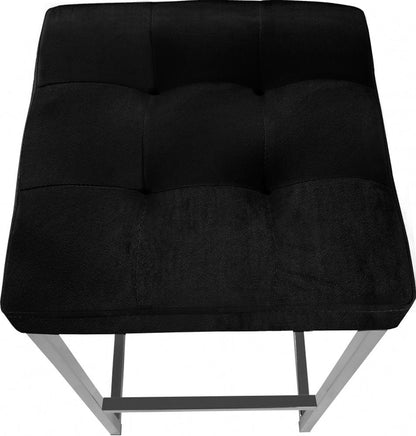 Meridian Furniture - Nicola Black Velvet Stool (Set of 2) - 904Black-C veiw 3