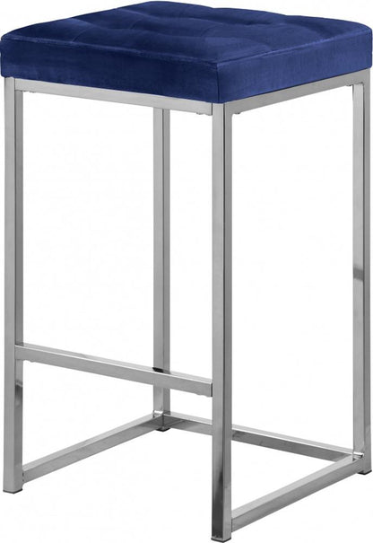 Meridian Furniture - Nicola Navy Velvet Stool (Set of 2) - 904Navy-C veiw 1