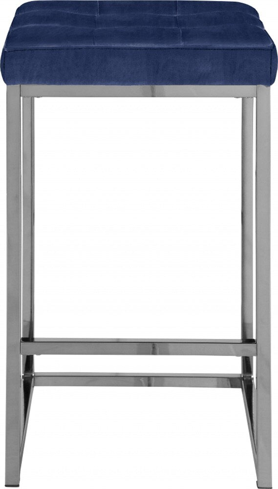 Meridian Furniture - Nicola Navy Velvet Stool (Set of 2) - 904Navy-C veiw 2