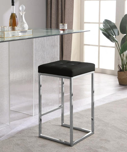 Meridian Furniture - Nicola Black Vegan Leather Stool (Set of 2) - 905Black-C veiw 5