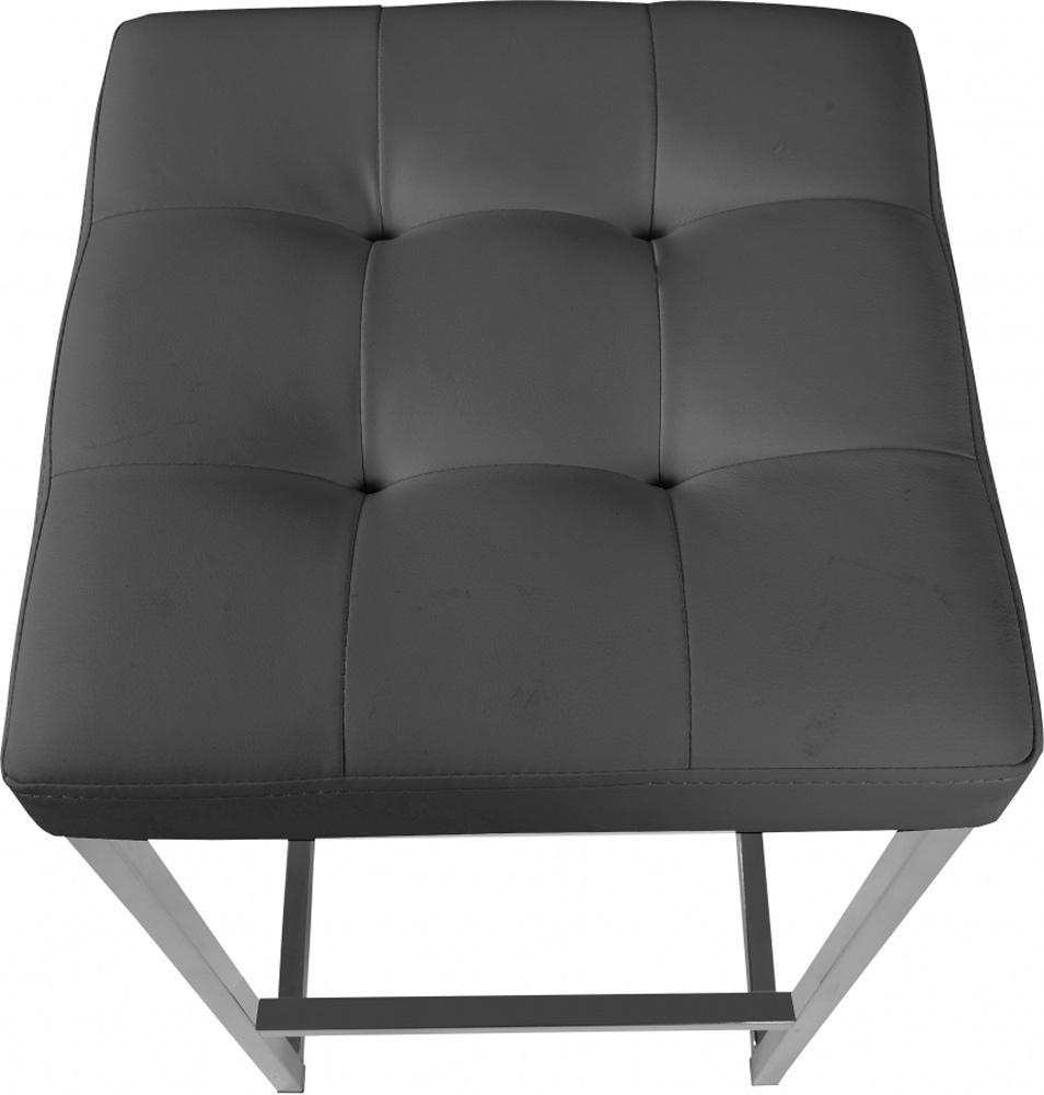 Meridian Furniture - Nicola Grey Vegan Leather Stool (Set of 2) - 905Grey-C veiw 2
