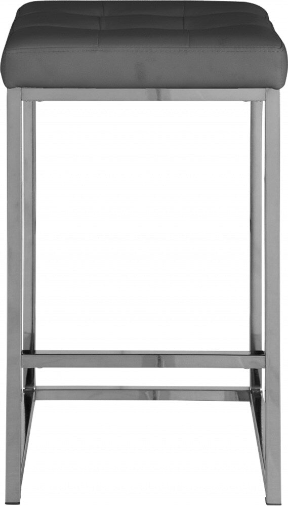 Meridian Furniture - Nicola Grey Vegan Leather Stool (Set of 2) - 905Grey-C veiw 3