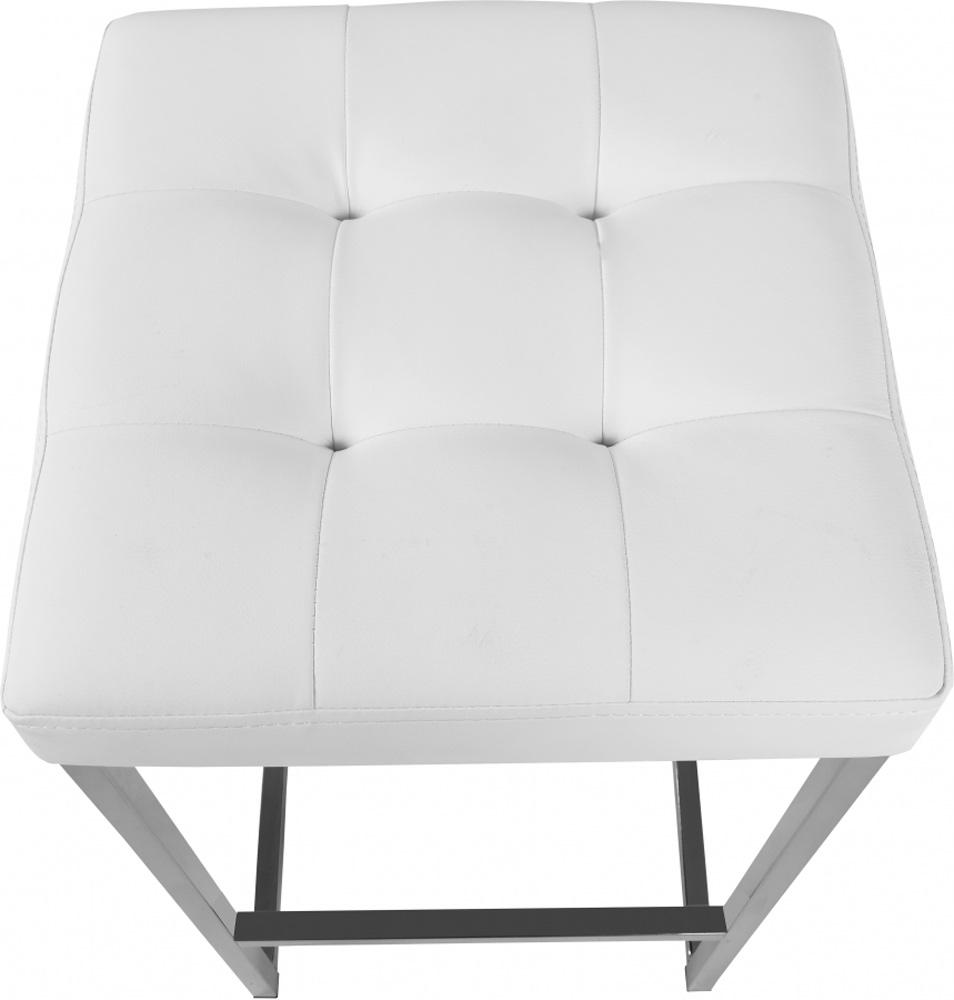 Meridian Furniture - Nicola White Vegan Leather Stool (Set of 2) - 905White-C veiw 2