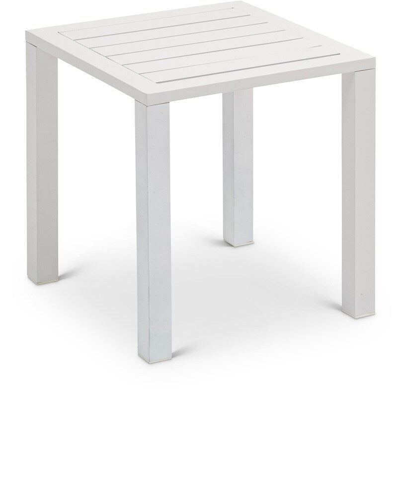 Meridian Furniture - Maldives Outdoor Patio End Table - 346White-ET veiw 1