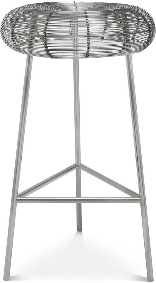 Meridian Furniture - Tuscany Silver Metal Counter Stool - 963Silver veiw 1