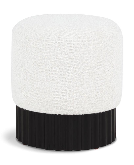 Meridian Furniture - Veranda Cream Boucle Fabric Ottoman/Stool - 22046Cream veiw 1