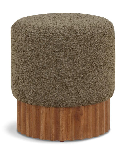 Meridian Furniture - Veranda Olive Boucle Fabric Ottoman/Stool - 22047Olive veiw 1