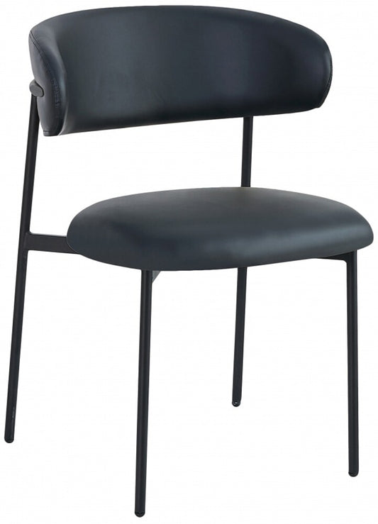 Meridian Furniture - Lupita Black Vegan Leather Dining Chair (Set of 2) - 760Black-C veiw 1