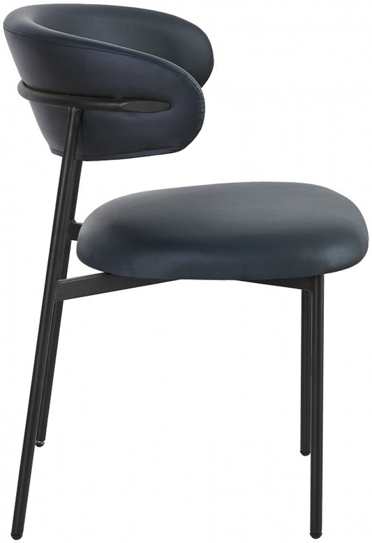 Meridian Furniture - Lupita Black Vegan Leather Dining Chair (Set of 2) - 760Black-C veiw 2