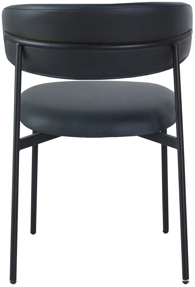 Meridian Furniture - Lupita Black Vegan Leather Dining Chair (Set of 2) - 760Black-C veiw 3