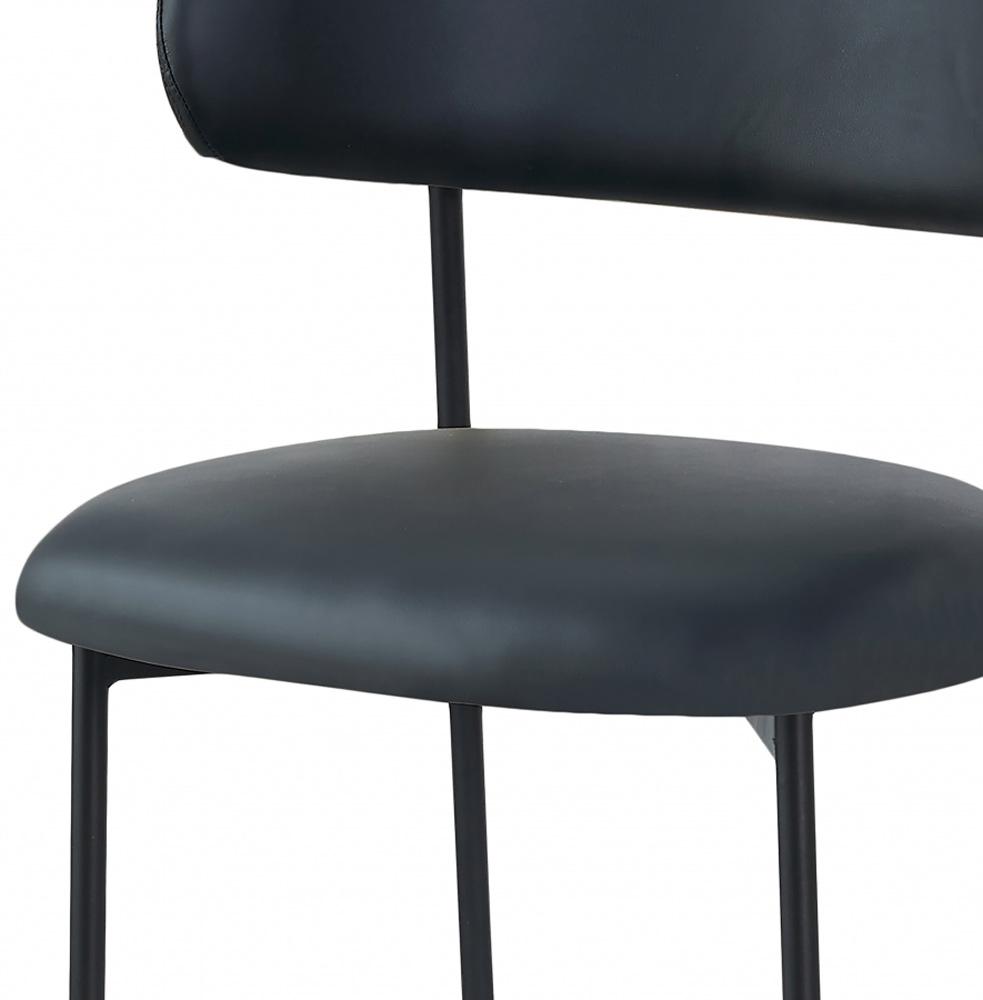 Meridian Furniture - Lupita Black Vegan Leather Dining Chair (Set of 2) - 760Black-C veiw 4