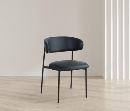 Meridian Furniture - Lupita Black Vegan Leather Dining Chair (Set of 2) - 760Black-C veiw 6