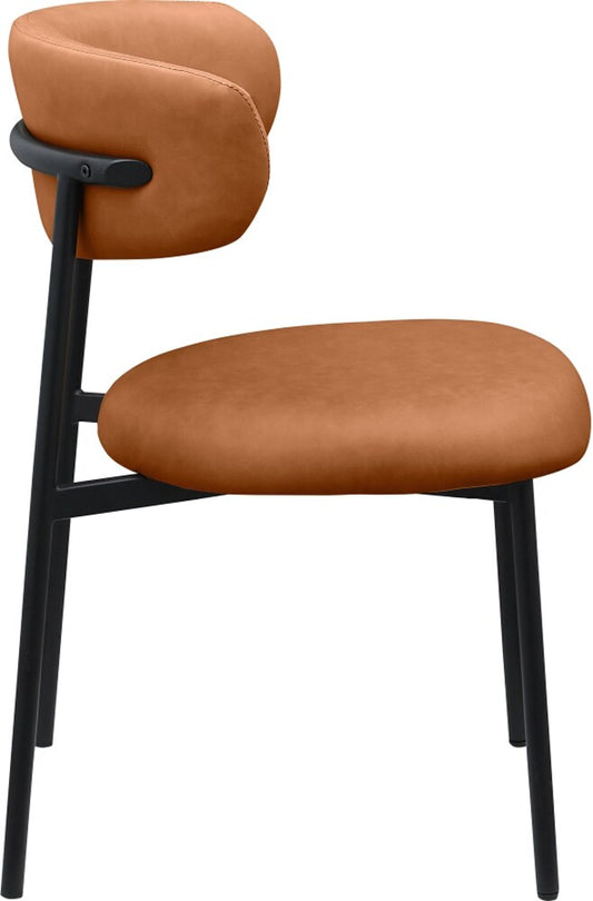 Meridian Furniture - Lupita Cognac Vegan Leather Dining Chair (Set of 2) - 760Cognac-C veiw 2