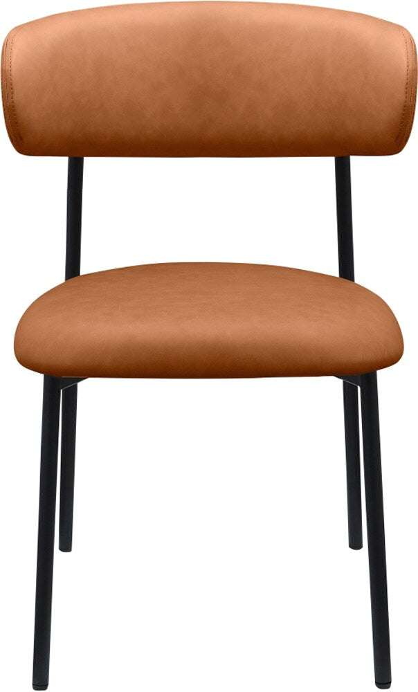 Meridian Furniture - Lupita Cognac Vegan Leather Dining Chair (Set of 2) - 760Cognac-C veiw 3