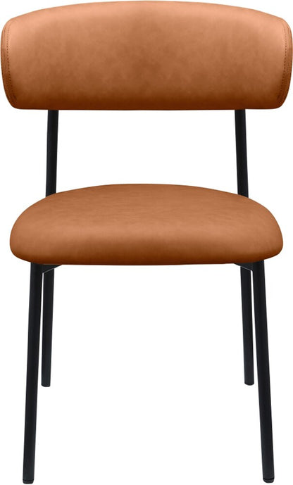 Meridian Furniture - Lupita Cognac Vegan Leather Dining Chair (Set of 2) - 760Cognac-C veiw 3