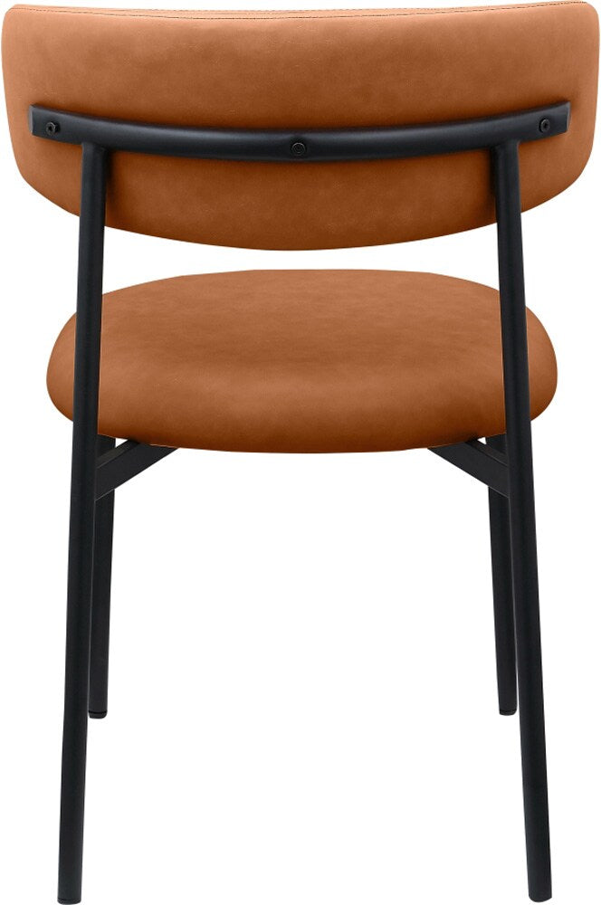 Meridian Furniture - Lupita Cognac Vegan Leather Dining Chair (Set of 2) - 760Cognac-C veiw 4