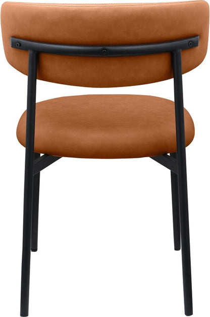 Meridian Furniture - Lupita Cognac Vegan Leather Dining Chair (Set of 2) - 760Cognac-C veiw 4