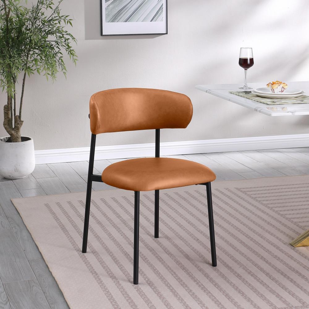 Meridian Furniture - Lupita Cognac Vegan Leather Dining Chair (Set of 2) - 760Cognac-C veiw 6