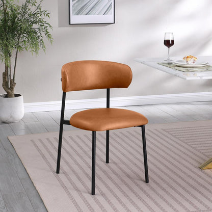 Meridian Furniture - Lupita Cognac Vegan Leather Dining Chair (Set of 2) - 760Cognac-C veiw 6