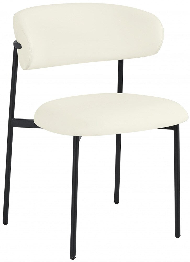 Meridian Furniture - Lupita Cream Vegan Leather Dining Chair (Set of 2) - 760Cream-C veiw 1