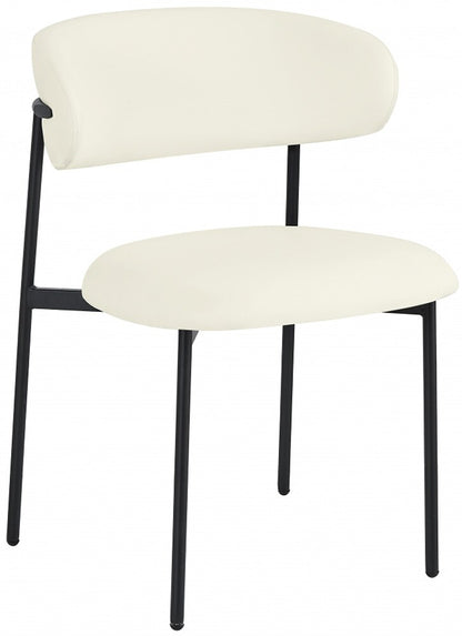 Meridian Furniture - Lupita Cream Vegan Leather Dining Chair (Set of 2) - 760Cream-C veiw 1