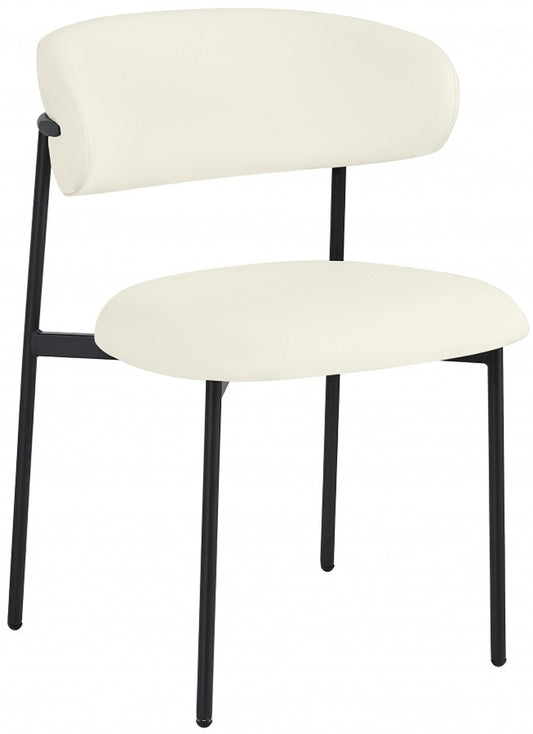 Meridian Furniture - Lupita Cream Vegan Leather Dining Chair (Set of 2) - 760Cream-C veiw 1