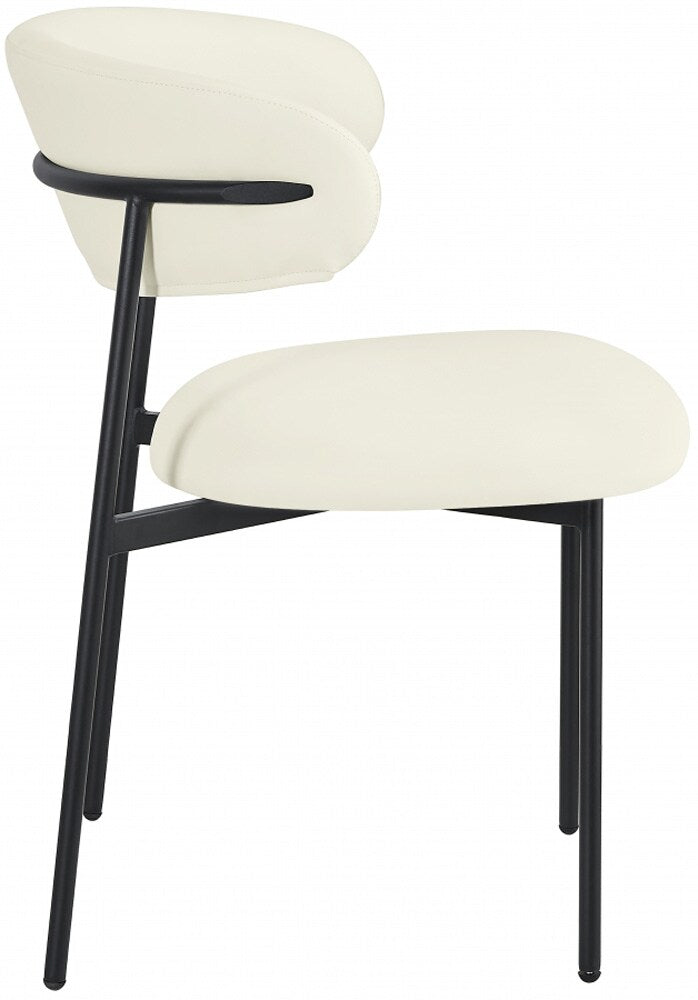 Meridian Furniture - Lupita Cream Vegan Leather Dining Chair (Set of 2) - 760Cream-C veiw 2