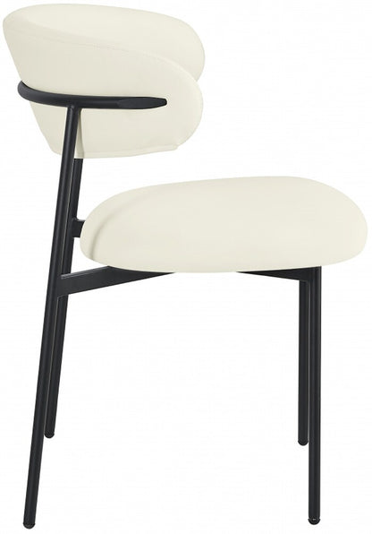 Meridian Furniture - Lupita Cream Vegan Leather Dining Chair (Set of 2) - 760Cream-C veiw 2