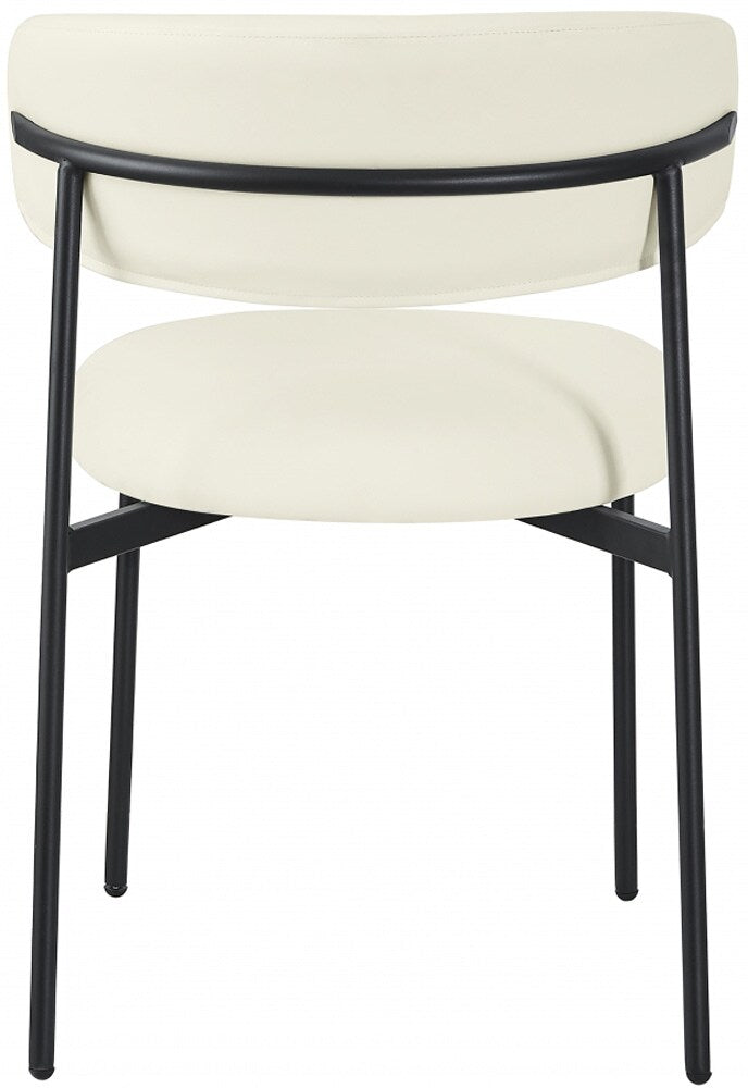 Meridian Furniture - Lupita Cream Vegan Leather Dining Chair (Set of 2) - 760Cream-C veiw 3