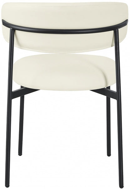 Meridian Furniture - Lupita Cream Vegan Leather Dining Chair (Set of 2) - 760Cream-C veiw 3