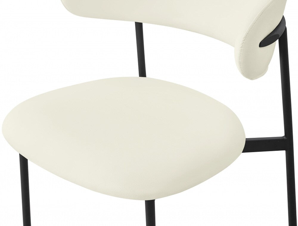 Meridian Furniture - Lupita Cream Vegan Leather Dining Chair (Set of 2) - 760Cream-C veiw 4